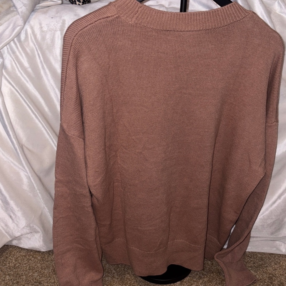 78&Sunny - Amour Brown and Red Women's Crew Neck Sweater - Picture 3 of 9